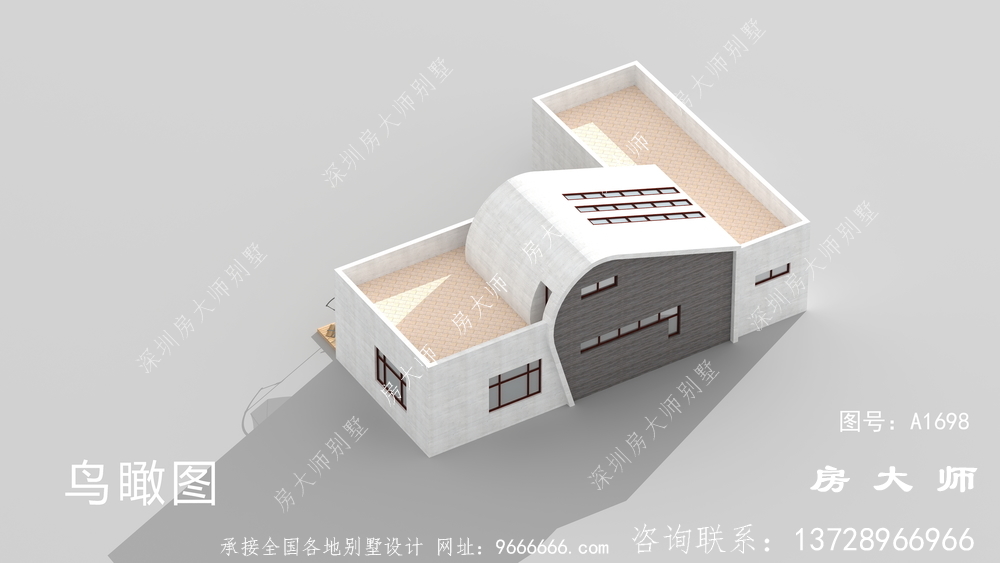乡村平顶房二层别墅设计图，大气美观大方