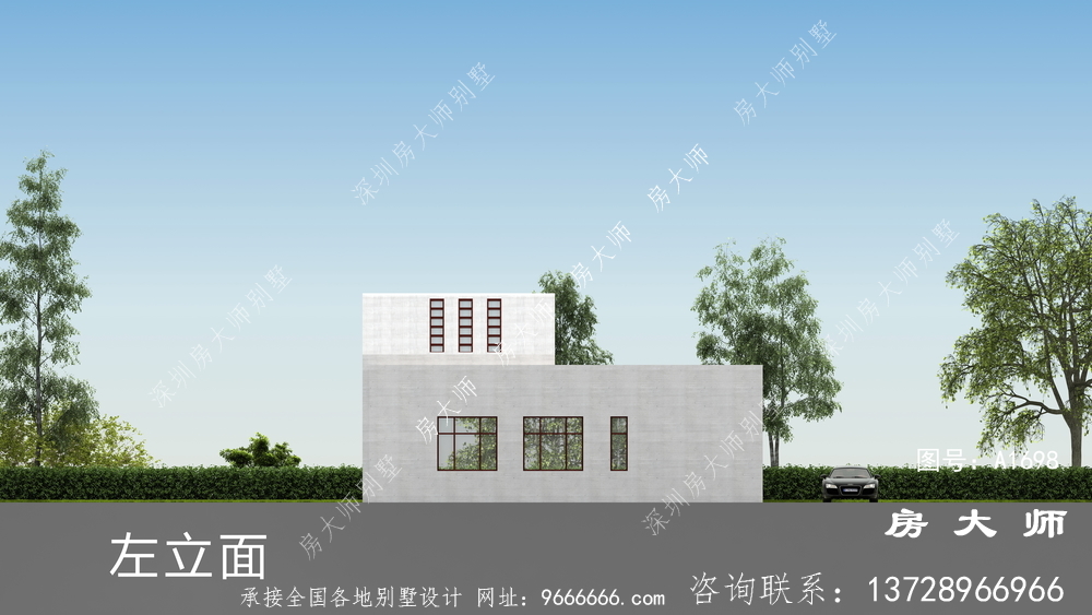 乡村平顶房二层别墅设计图，大气美观大方