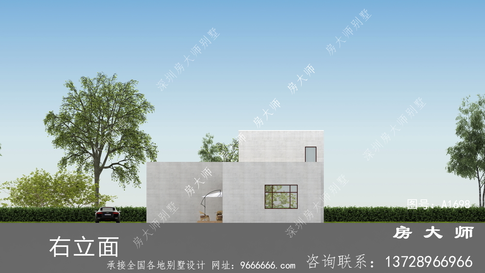 乡村平顶房二层别墅设计图，大气美观大方