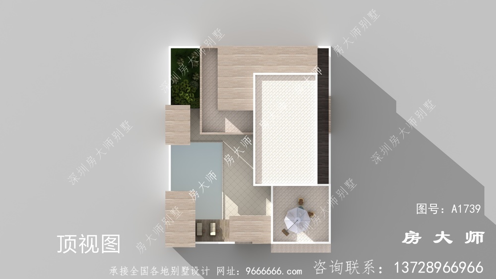 乡村现代平顶两层别墅的设计图宏伟而美丽。