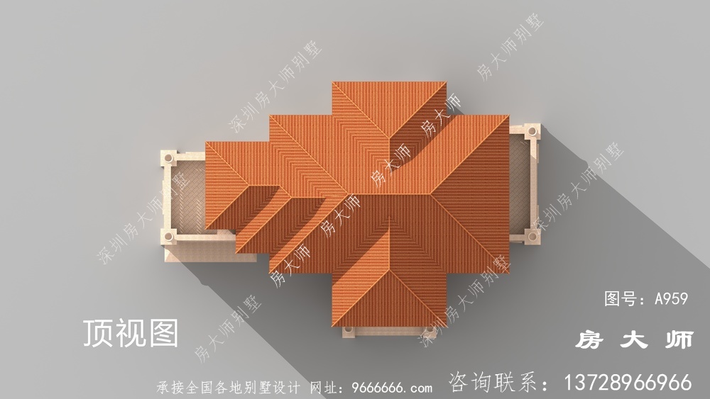 农村欧式二层石材别墅设计效果图
