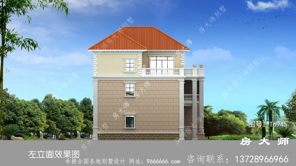 欧式风格二层半别墅设计图纸