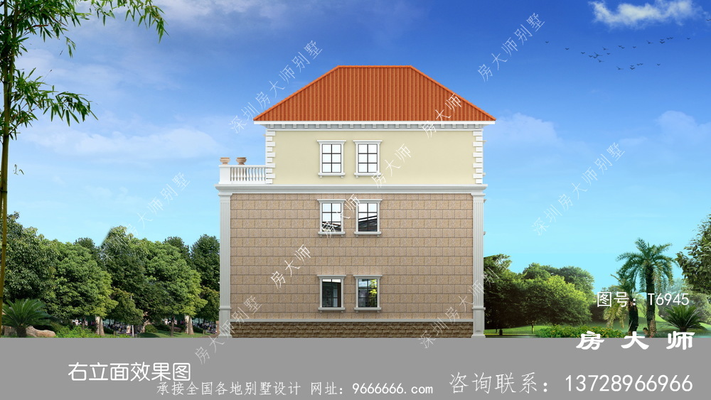 欧式风格二层半别墅设计图纸