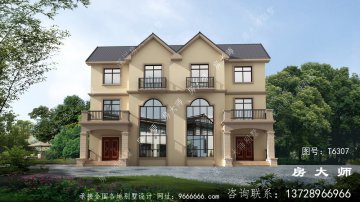最新欧式双拼三层别墅设计外观效