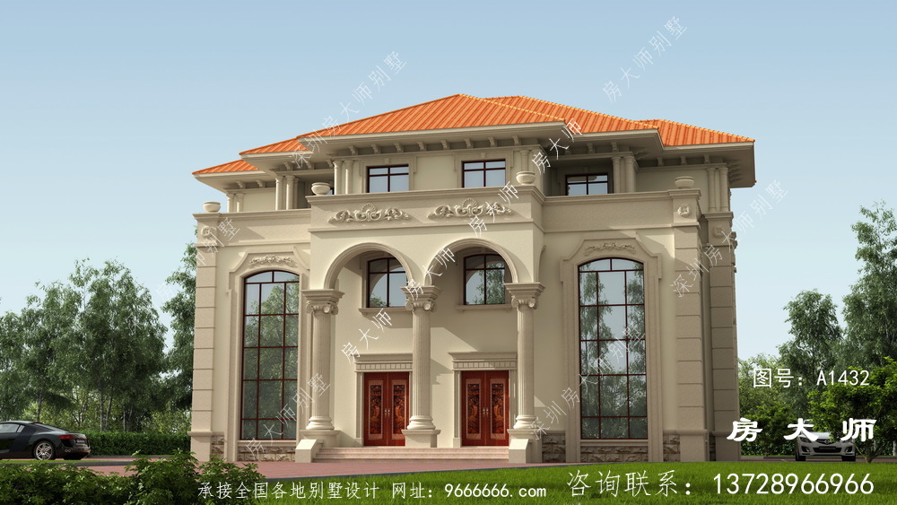 复式双拼欧式三层别墅设计图