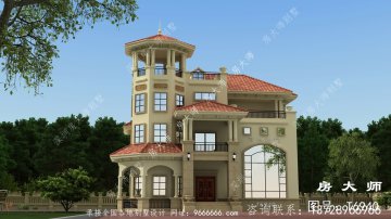 三层别墅住宅设计图，户型古典实