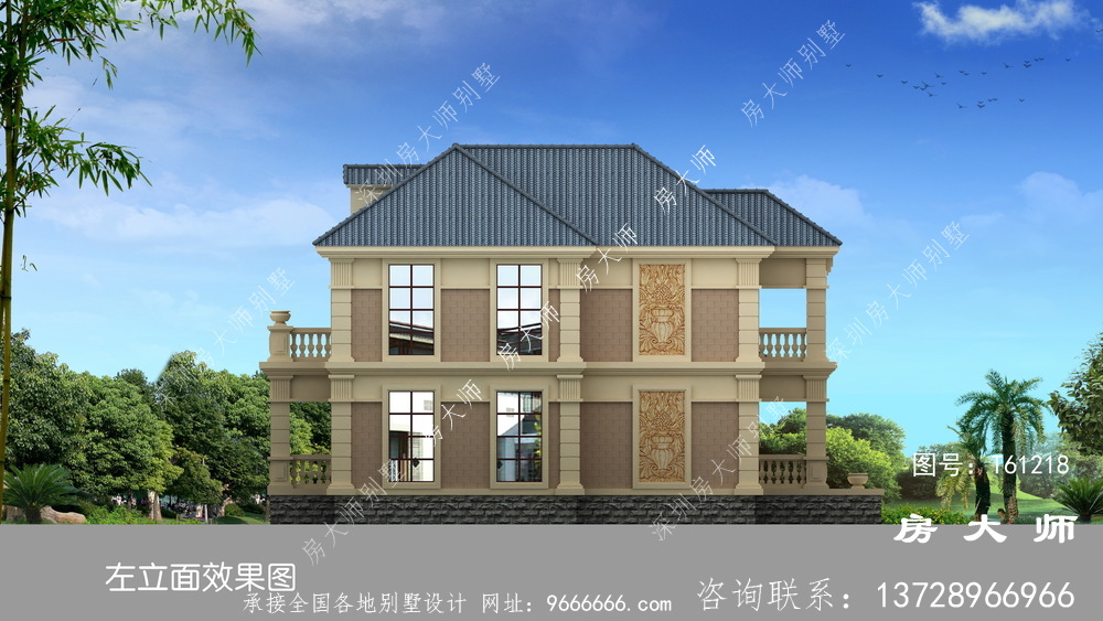 浪漫法式风格乡村小别墅效果图