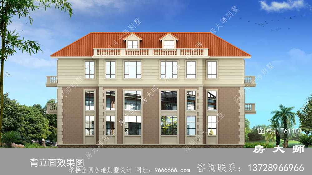 三层楼房设计图，总体设计方案当代时尚潮流。