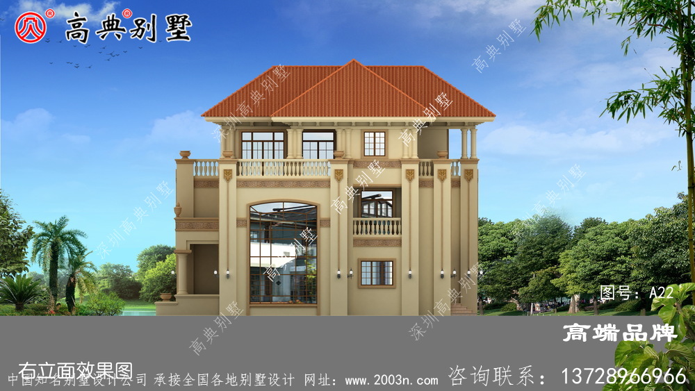 大型豪华欧式农村自建别墅设计图
