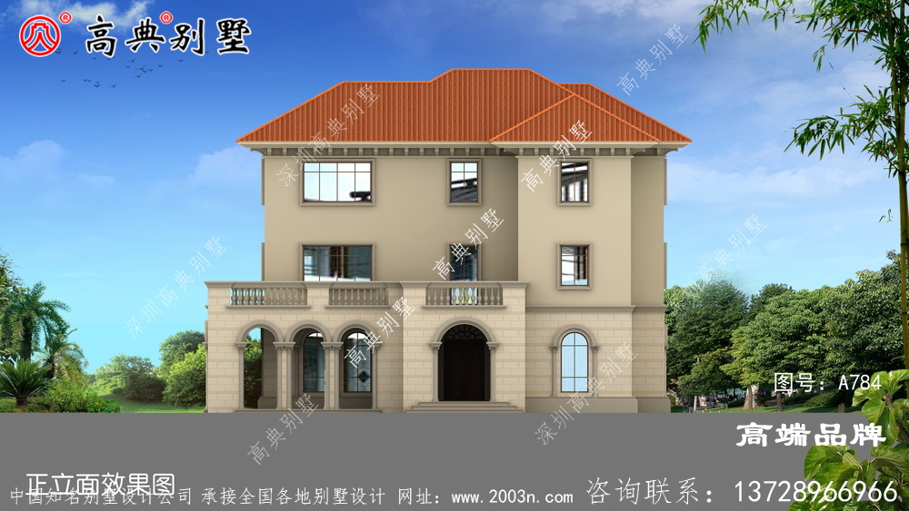 欧式别墅外观实景图