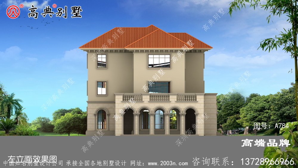欧式别墅外观实景图
