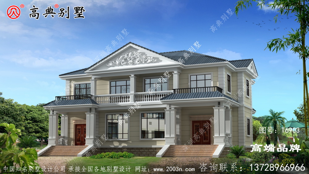 法式风格双拼别墅设计图