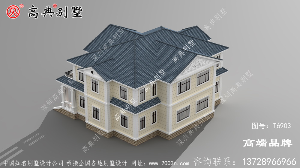 法式风格双拼别墅设计图