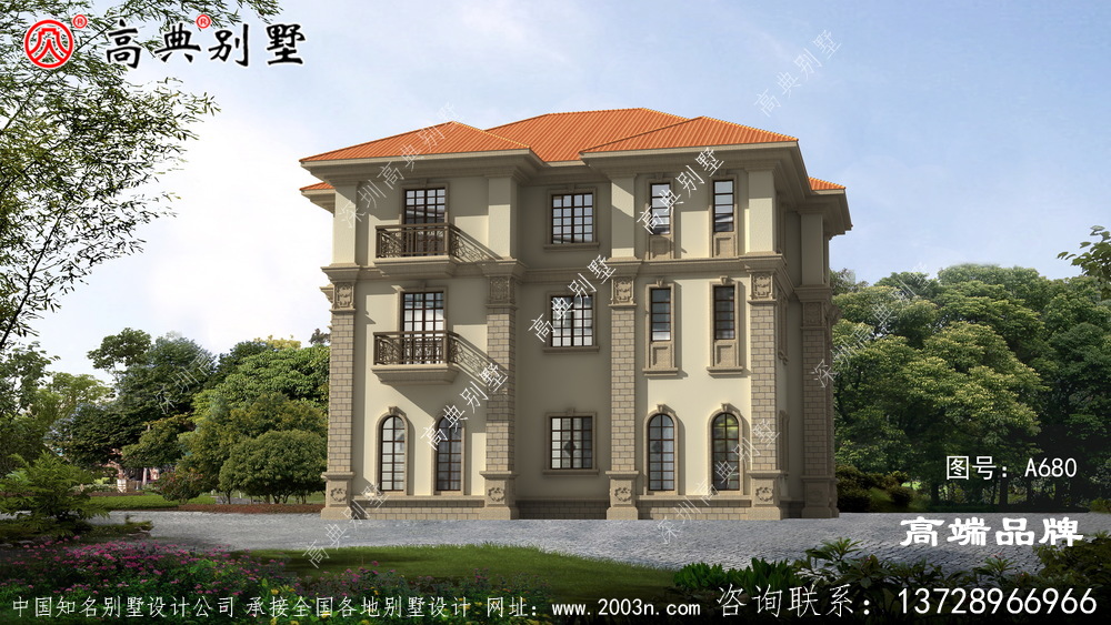 复式三层楼房设计图，房型經典