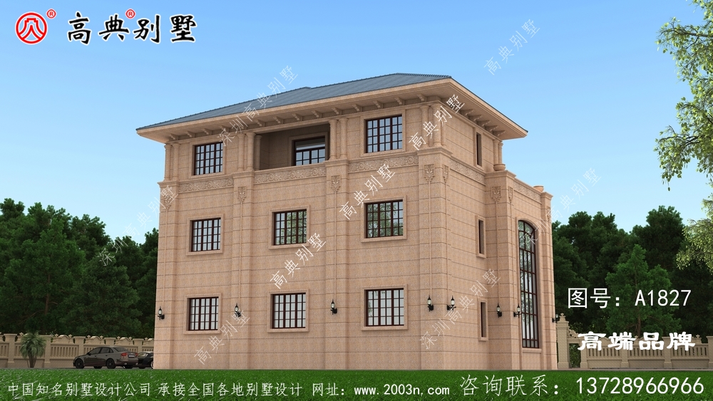 端庄大气欧式石材别墅设计图纸