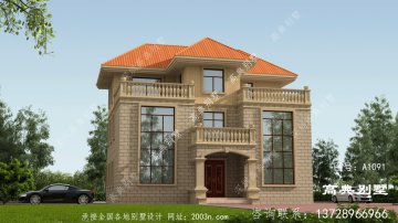 简约农村欧式别墅设计图，外型低