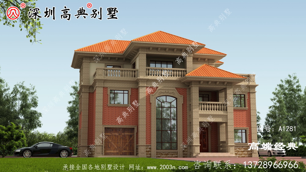 别墅设计图，建成之后可以说是村里首屈一指的大气。