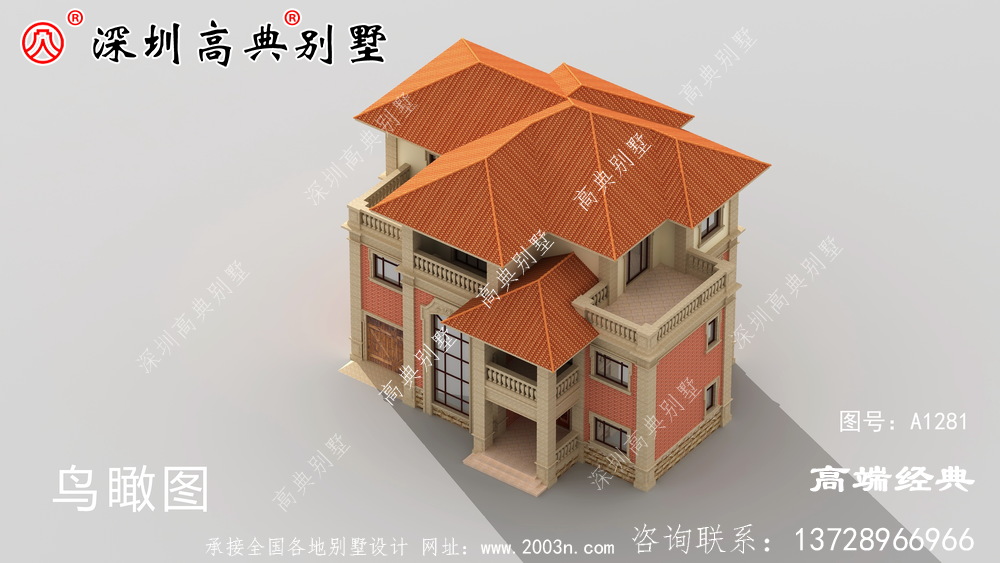 别墅设计图，建成之后可以说是村里首屈一指的大气。