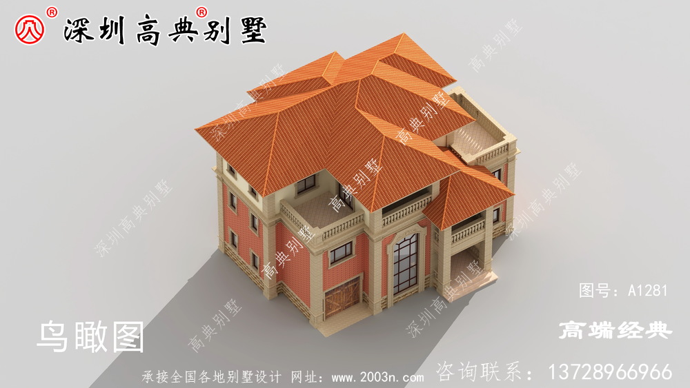 别墅设计图，建成之后可以说是村里首屈一指的大气。