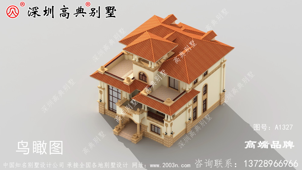 三层复式别墅设计效果图全套CAD图纸，户型豪华精美