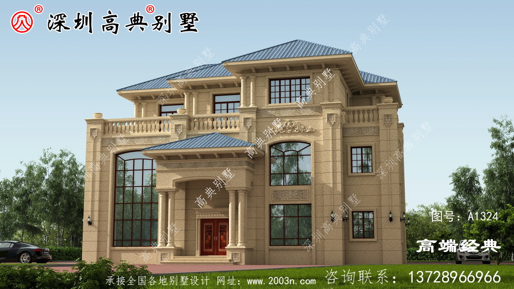 一栋三层别墅就是这样建造的。绝对没有人敢说你土，豪华大气，图纸快收好。