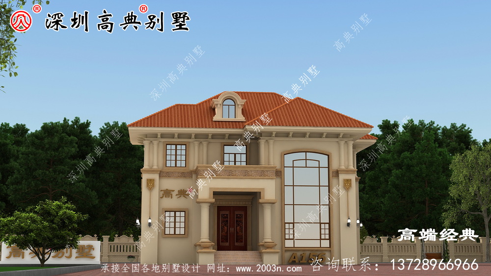 二楼小楼的建筑设计精致美观，是农村建筑的必备。