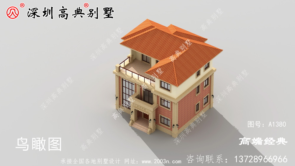 三层楼有露台外观图，这样的房子真的很刺激，赶紧收起来盖一栋。