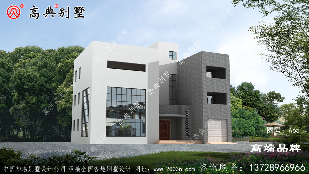 灰白结合使别墅整体看起来简洁又不简单