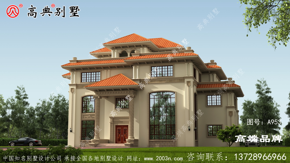 自营住宅简单实用，别墅整体为欧式建筑风格