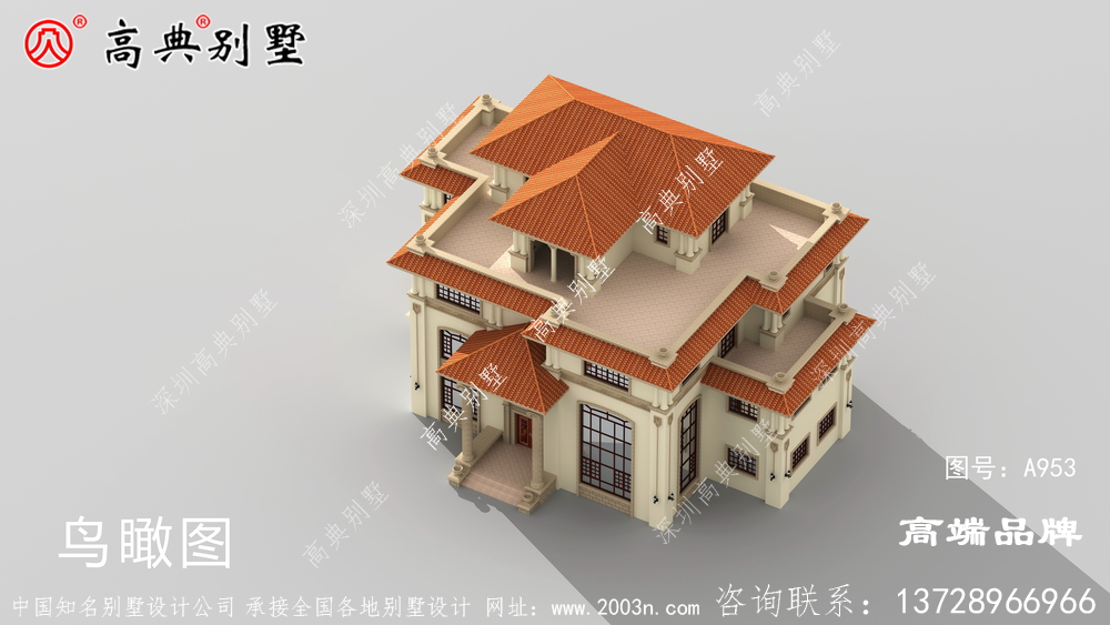 自营住宅简单实用，别墅整体为欧式建筑风格