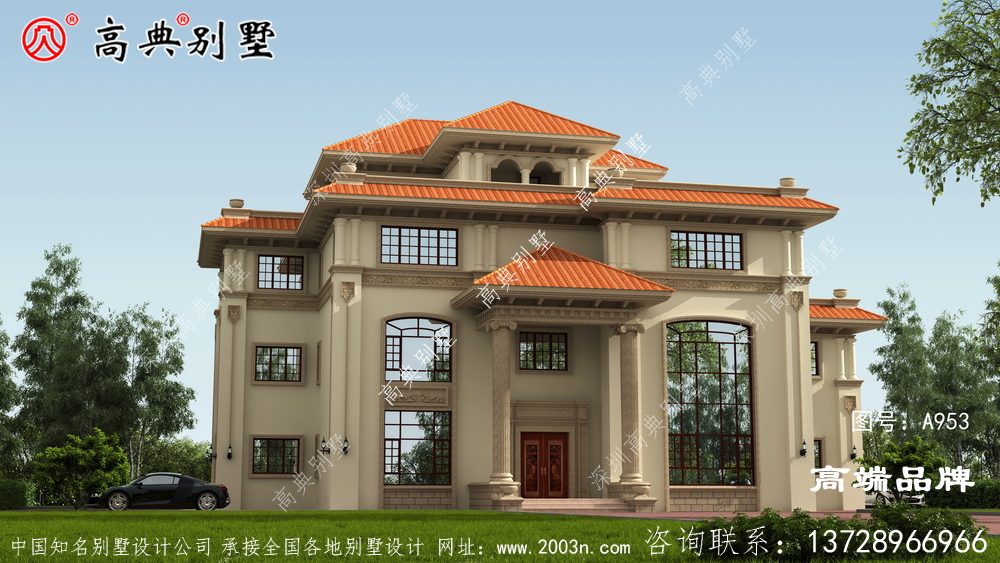 自营住宅简单实用，别墅整体为欧式建筑风格