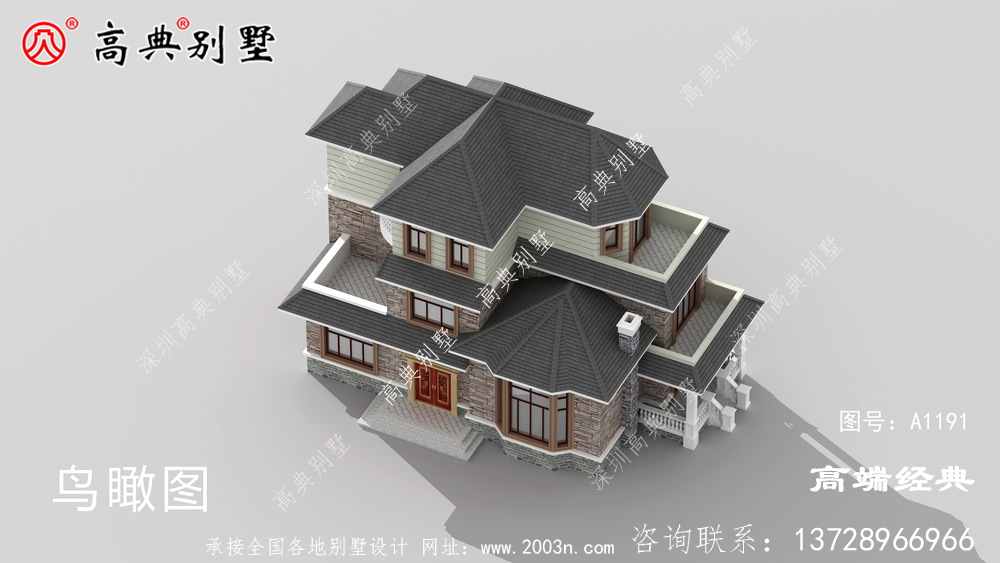 乡下自建的三层别墅，面宽19米，内部宽敞，外观美观。