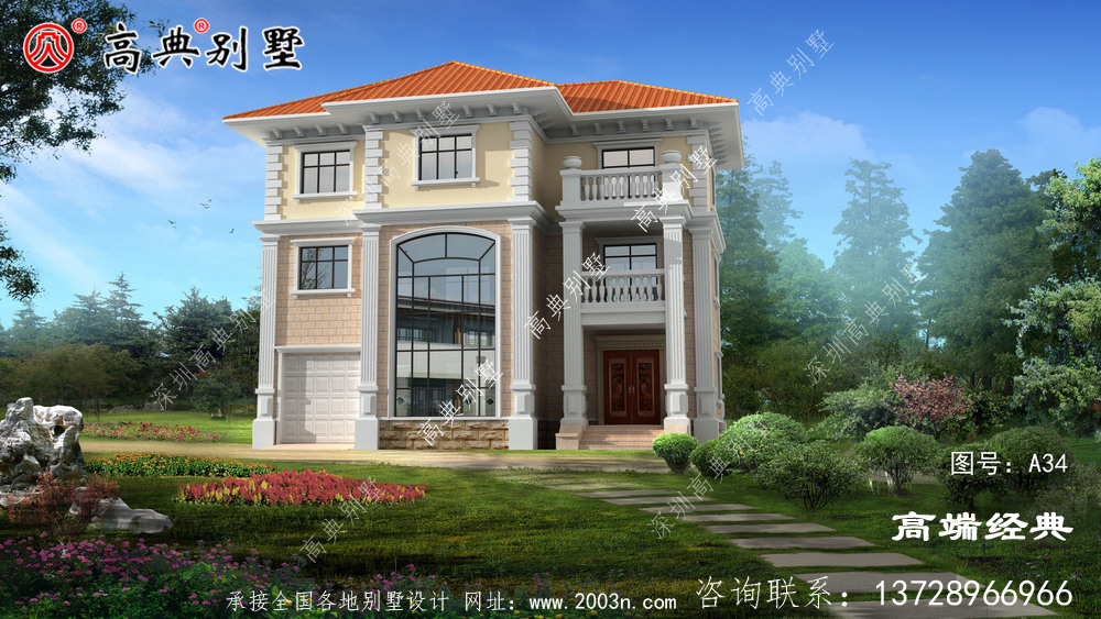 乡村二层半建房别墅图纸设计图，简单又好看，村里人都喜欢
