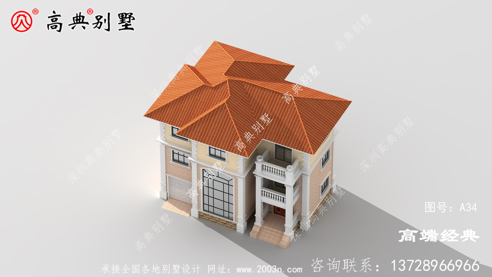 乡村二层半建房别墅图纸设计图，简单又好看，村里人都喜欢